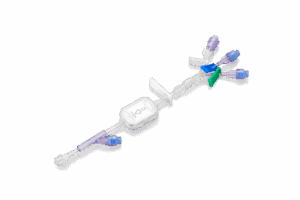 multi-lumen IV extension set with color-coded clamps